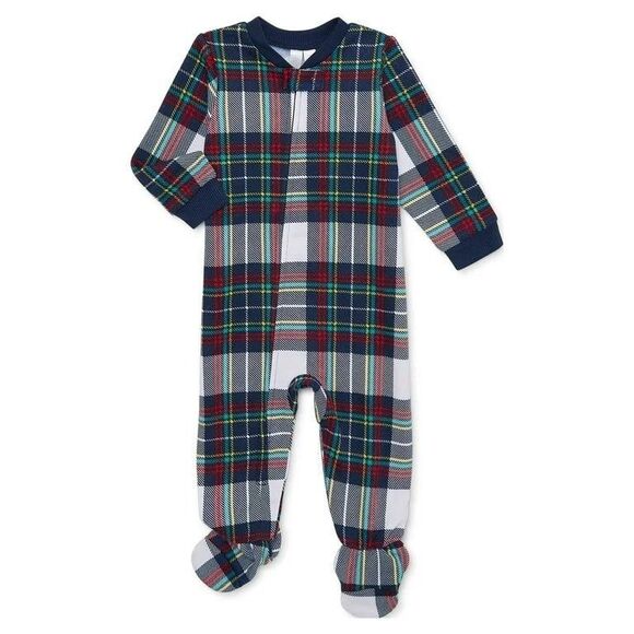 Joyspun Baby Boy or Girl Holiday Matching Family Pajamas, 1-Piece - Picture 1 of 4